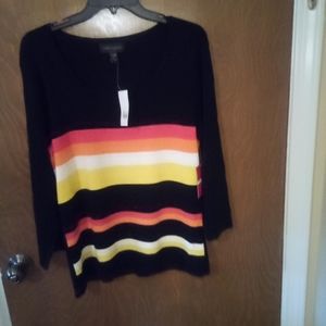 Ladies multi color top by cable and gague